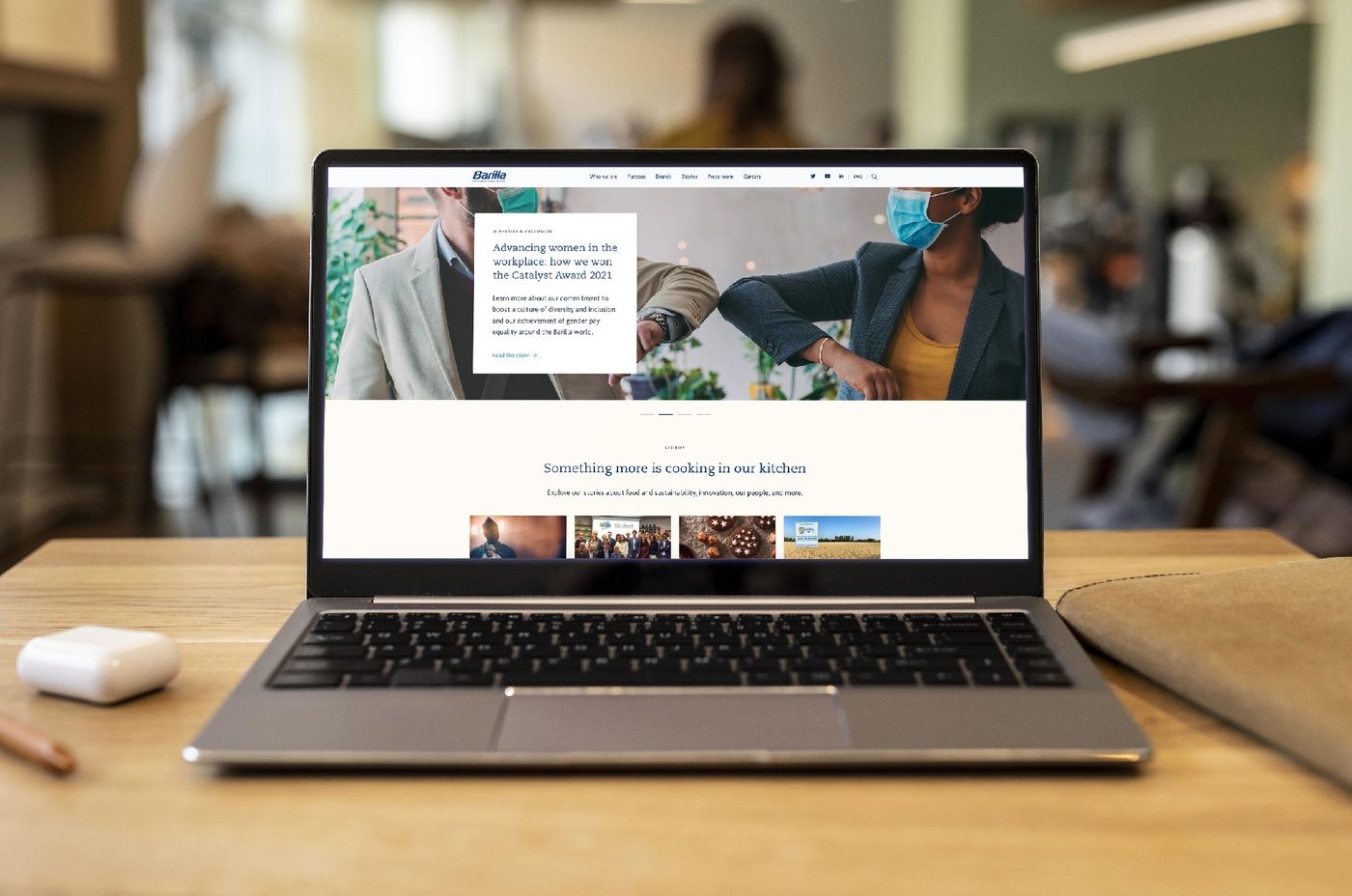 laptop illustrating Barilla Group website
